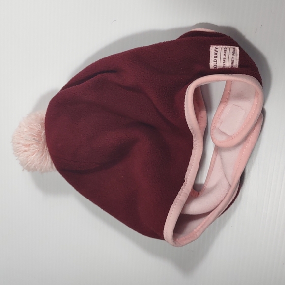 Old Navy Pom Pom fleece Ear Flap fashion strap Winter Warm hat Size Medium - Picture 2 of 13